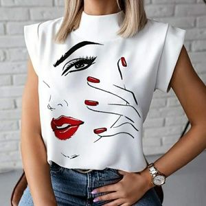 Women's Face Shirt With Unique Cuffs Size S-XXL